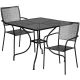 Carnegy Avenue Black 3-pc Metal Square Outdoor Bistro Set