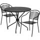 Carnegy Avenue 3-pc Metal Round Outdoor Bistro Set in Black - CGA-XU-203698-BL-HD
