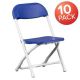 Carnegy Avenue Blue Kids Plastic Folding Chairs (Set of 10)