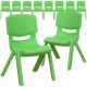 Carnegy Avenue Green Plastic Stack Chairs (Set of 10)