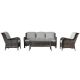 Clihome 4-pc Wicker Patio Conversation Set with Gray Cushions
