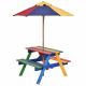1-Piece Wood 4-Seat Kids Outdoor Dining Bench Set