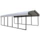 Arrow 12-ft W x 24-ft D x 7-ft H Galvanized Black/Eggshell Steel Wind and Snow Rated Carport