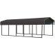 Arrow 10 foot W x 24 foot D Charcoal Galvanized Steel Carport, Car Canopy and Shelter