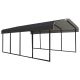 Arrow 12 foot W x 20 foot D Charcoal Galvanized Steel Carport, Car Canopy and Shelter