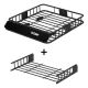 CURT 150 lbs. Roof Mounted Cargo Basket with Roof Rack Basket Extension- Combo Kit
