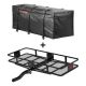 CURT 500 lbs Capacity 60 in x 24 in Black Steel Basket Hitch Cargo Carrier Folding 2 in Shank and Vinyl Bag Combo Kit