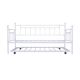 White Metal Bed Frame Standard Twin Daybed with Pullout Trundle