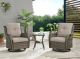 Carolina 3 Piece Wicker Patio Conversation Set with Gray Cushions