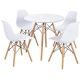 Costway Dining Table Set Modern 5 PCS For 4 Round Dining Room Table Set W/Solid Wood Leg