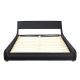 Costway Full Faux Leather Upholstered Platform Bed Adjustable Headboard Black