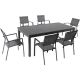Hanover Dawson 7-pc Aluminum Outdoor Dining Set with 6-Sling Chairs and an Expandable 40 in. x 118 in. Table