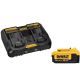 DEWALT 20-Volt MAX XR Lithium-Ion Premium Battery Pack 4.0Ah and Dual Port Charger w/ (2) USB Ports