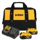 DEWALT 20 Volt. MAX XR Premium Lithium-Ion 5.0Ah Battery Pack (2-Pack), Charger & Kit Bag
