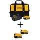 DEWALT 20-Volt MAX XR Premium Lithium-Ion 5.0Ah Battery Pack, Charger & Kit Bag with 20V Lithium-Ion 5Ah Battery Pack (2-Pack)