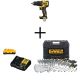 DEWALT ATOMIC 20V MAX Cordless Brushless Compact 1/2 in. Hammer Drill w/3.0Ah Battery Charger & Mechanics Tool Set (200-Piece)
