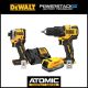 DEWALT ATOMIC 20-Volt Brushless Cordless Compact 1/2 in. Hammer Drill(Tool-Only) w/Bare 20V Impact Driver & 20V POWERSTACK Kit