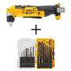 DEWALT 20-Volt MAX Cordless 3/8 in. Right Angle Drill/Driver (Tool-Only) w/ Black and Gold Drill Bit Set (21-Piece)