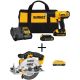 DEWALT 20-Volt MAX Li-Ion Cordless 1/2 inch Drill/Driver Kit w/ Bare 20-V Li-Ion 6-1/2 inch Circ Saw & 20-V Li-Ion 4 Ah Battery