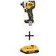 DEWALT ATOMIC 20-Volt MAX Cordless Brushless Compact 1/4 in. Impact Driver (Tool-Only) with 20V Compact Lithium-Ion 2Ah Battery