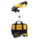 DEWALT 20-Volt MAX Cordless 4-1/2-in to 5-in Grinder (Tool-Only) w/20V MAX Lithium-Ion 5.0Ah Battery Pack, Charger & Kit Bag