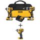 DEWALT 20-Volt MAX Li-Ion Cordless Brushless Hammer Drill/Impact Combo Kit (2-Tool) w/ 20-V 3/8 in. Impact Wrench (Tool-Only)