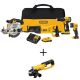 DEWALT 20-Volt MAX Lithium-Ion Cordless Combo Kit (4-Tool) w/ 20-Volt MAX Cordless 4-1/2 in. to 5 in. Grinder (Tool Only)