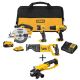 DEWALT 20-Volt MAX Cordless Combo Kit (4-Tool) w/ (1) 20-Volt 4.0Ah Battery, (1) 20-Volt 2.0Ah Battery & 4-1/2-in Grinder