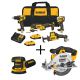 DEWALT ATOMIC 20-Volt Li-Ion Combo Kit(4-Tool) w/ 20-V 5 inch Random Orbital Sander(Tool-Only) & 6-1/2 inch Circ Saw(Tool-Only)