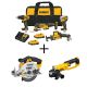 DEWALT ATOMIC 20-Volt Li-Ion Combo Kit (4-Tool) w/ 20-V 6-1/2 inch Circ Saw(Tool-Only) & 20-V 4-1/2 in.-5 inch Grinder(Tool Only)