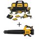 DEWALT ATOMIC 20-Volt MAX Cordless Brushless Combo Kit (4-Tool) and 20V MAX 125 MPH 450 CFM Cordless Brushless Handheld Blower