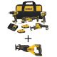 DEWALT ATOMIC 20V MAX Lithium-Ion Cordless Brushless Combo Kit (4-Tool) and 20V MAX XR Cordless Brushless Reciprocating Saw