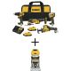 DEWALT ATOMIC 20V MAX Lithium-Ion Cordless Brushless Combo Kit (4-Tool) and 20V MAX XR Cordless Brushless Compact Router
