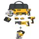 DEWALT 20 Volt MAX Lithium-Ion Cordless Combo Kit (5-Tool) with 20 Volt Max Lithium-Ion Cordless Jig Saw (Tool-Only)