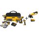 DEWALT 20 Volt MAX Lithium-Ion Cordless Combo Kit (5-Tool) with Bonus Battery and Bare Grinder