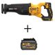 DEWALT 20V MAX Lithium Ion Cordless Brushless Reciprocating Saw with FLEXVOLT Advantage (Tool Only) with FLEXVOLT 6 Ah Battery
