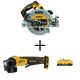 DEWALT 20V MAX 7-1/4 inch Li-Ion Cordless Circular Saw (Tool-Only) w/20V 4-1/2 inch Angle Grinder(Tool-Only) and 20V 4 Ah Battery