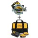 DEWALT 20-Volt MAX Li-Ion Cordless Brushless 7-1/4-inch Circ Saw (Tool-Only) w/ 20-V Battery 5.0Ah (2-Pack), Charger and Kit Bag