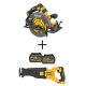 DEWALT FLEXVOLT 60-Volt MAX 7-1/4-inch Cordless Brushless Circular Saw (Tool-Only) w/Bare 60-V Recip Saw & (2) 6.0 Ah Batteries
