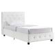 Dean White Faux Leather Upholstered Twin Bed