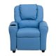 Flash Furniture Contemporary Light Blue Vinyl Kids Recliner w/ Cup Holder and Headrest