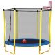 maocao hoom 5.5 ft. Yellow Round Backyard Trampoline w/ Safety Enclosure, Basketball Hoop and Ball