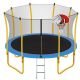maocao hoom 12 ft. Yellow Backyard Trampoline w/ Safety Enclosure, Basketball Hoop and Ladder