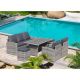 6-Piece PE Plastic Rattan Wicker Outdoor Patio Garden and Dining Sofa Sectional Set with Grey Cushion
