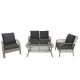Tatayosi 4-pc PE Rattan Wicker Outdoor Patio Sectional Furniture Sofa Set with Gray Cushions