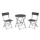Inner Decor Hayes Black 3-Piece Metal Folding Outdoor Bistro Set w/ Table