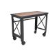 DURAMAX 46 in. x 24 in. Rolling Industrial Worktable Desk w/ Solid Wood Top