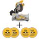 DEWALT 15 Amp Corded 12 inch Compound Single Bevel Miter Saw w/ 12 inch Miter Saw Blade 32-Teeth and 80-Teeth (4-Pack)