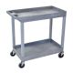 H Wilson 18 in. x 35 in. 2-Tub Shelf Utility Cart, Gray