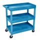 H Wilson 18 inch x 35 inch 3-Tub Shelf Utility Cart, Blue - EC111-BU